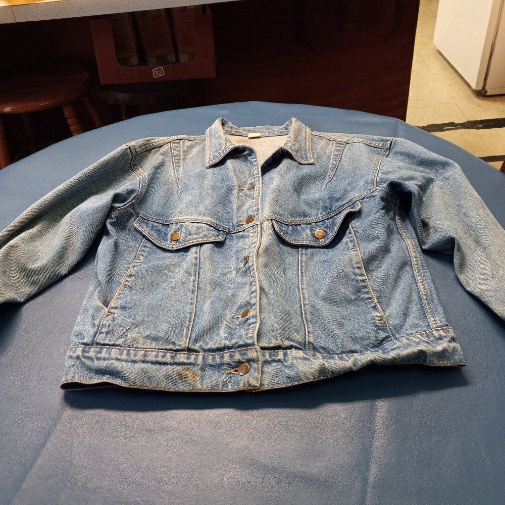 Vintage Blue Denim Jean Jacket Med Paper Label Cool Lightweight